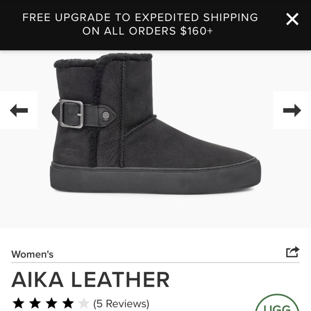 Womens black ugg “AIKA” boots NWOT